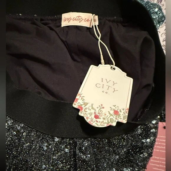 🦋Ivy City Perla Sequin Maxi Skirt Shine Ombré silver size medium NWT - Picture 6 of 10